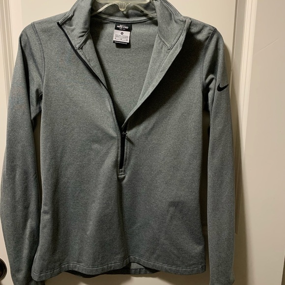NIKE PRO DRI-FIT gray athletic pull over - Picture 2 of 10